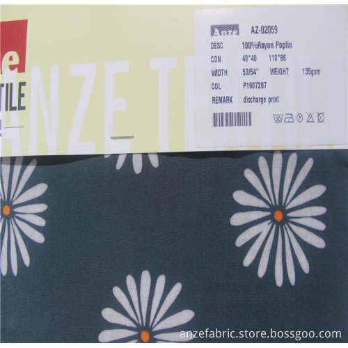hotsale urladdning tryckt 100% rayon poplin tryckt tyg